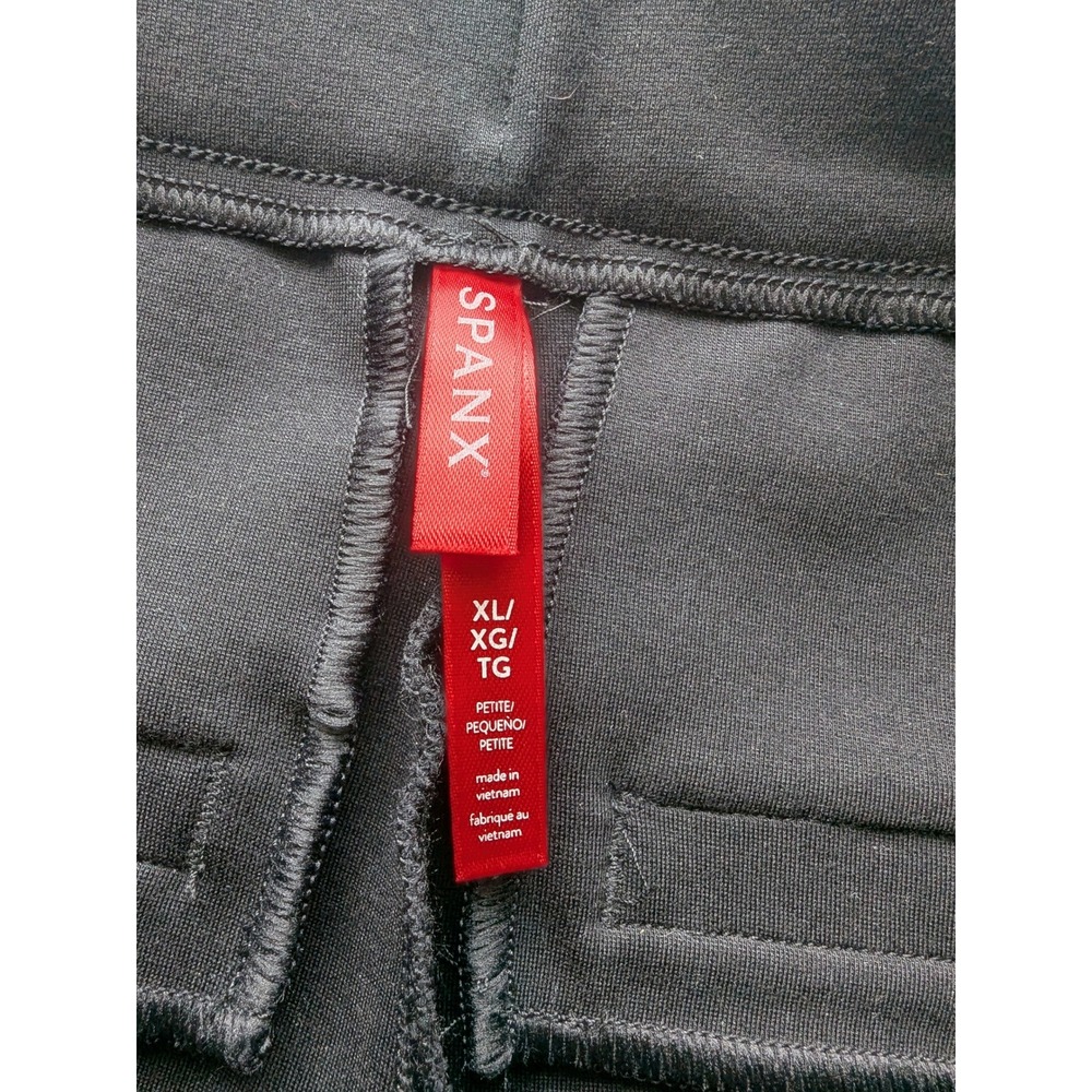 Spanx Perfect Pant Women XL Petite Black Cropped Flare Ponte Pull On Office - Picture 4 of 10